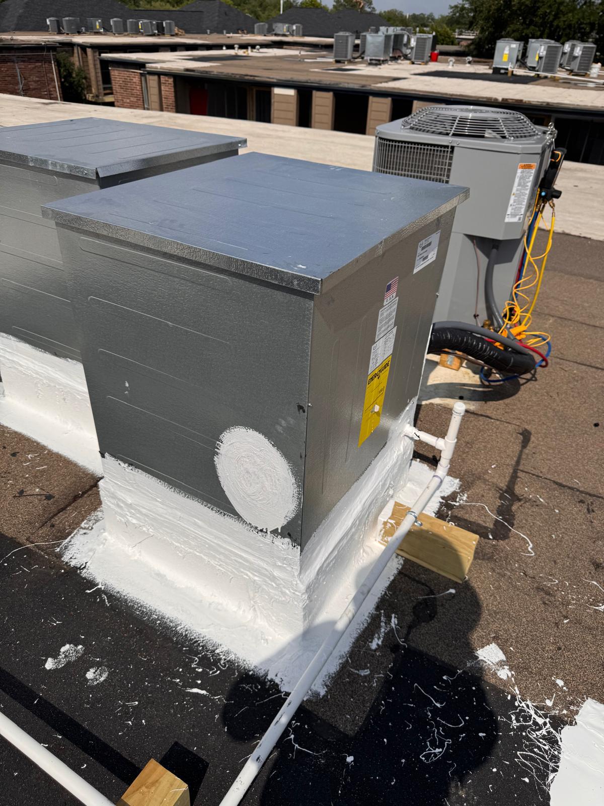 rooftop HVAC equipment maintenance for a Gulfton home