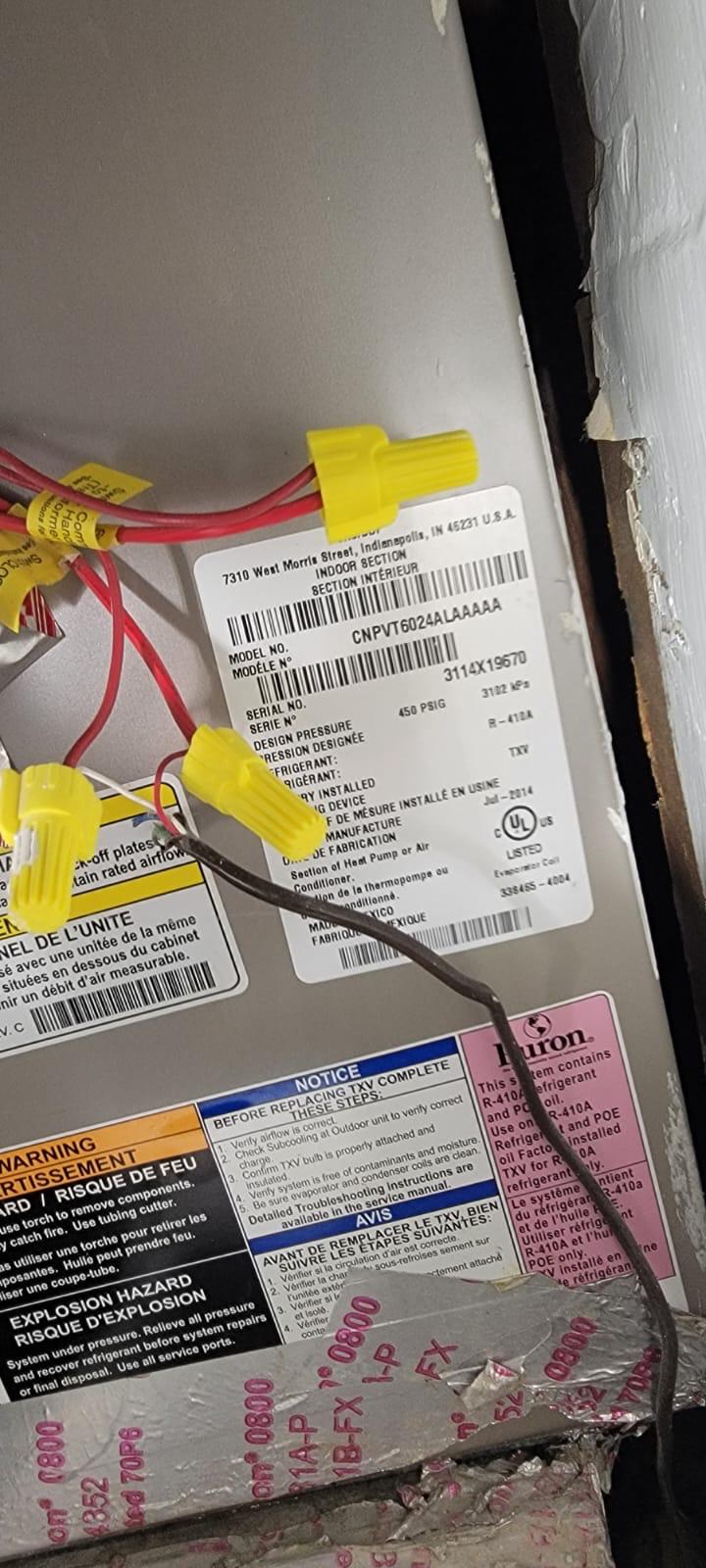 Electrical & Wiring - hvac unit label houston tx