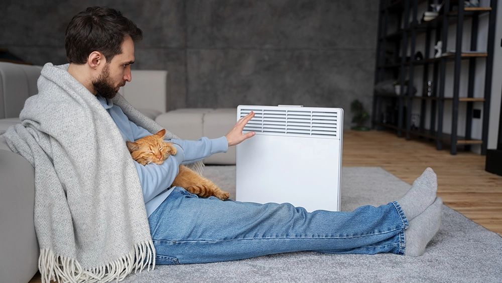 "Professional HVAC technician performing maintenance on an air conditioning unit."