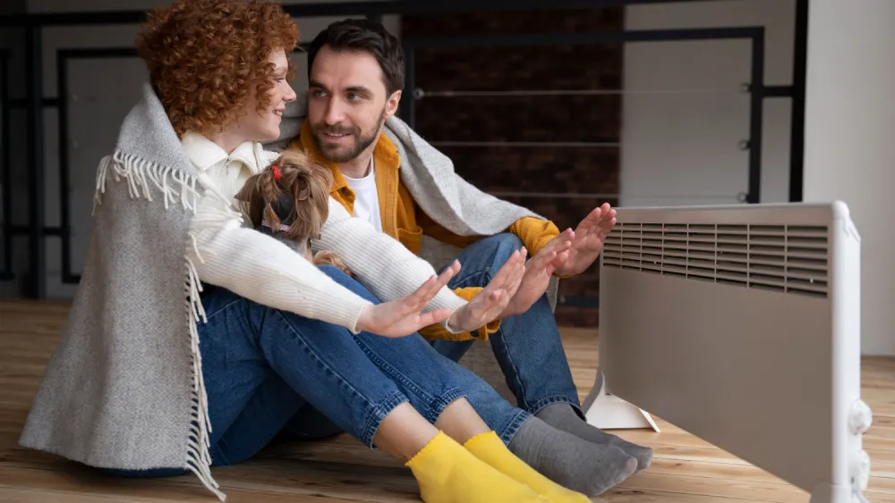 "Professional HVAC technician performing maintenance on a residential air conditioning unit."