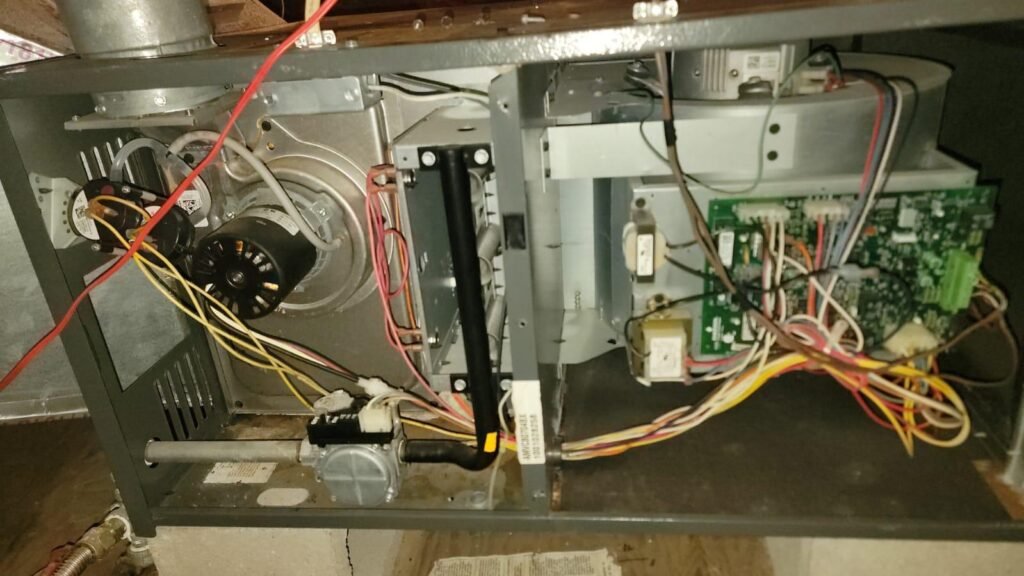 Expert HVAC technician repairing a furnace in Houston TX